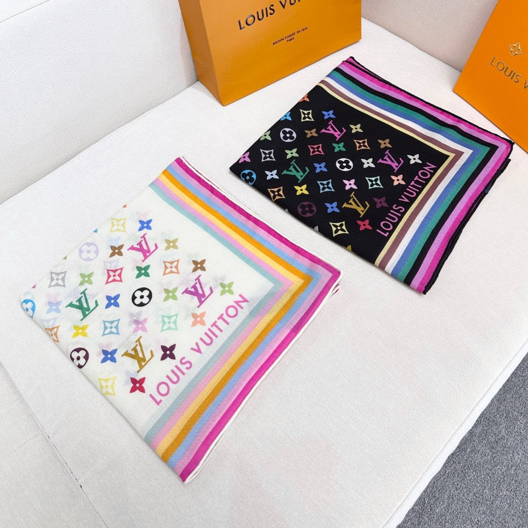 LV SCARF 134 CM IN WOOL MIX SILK 719982