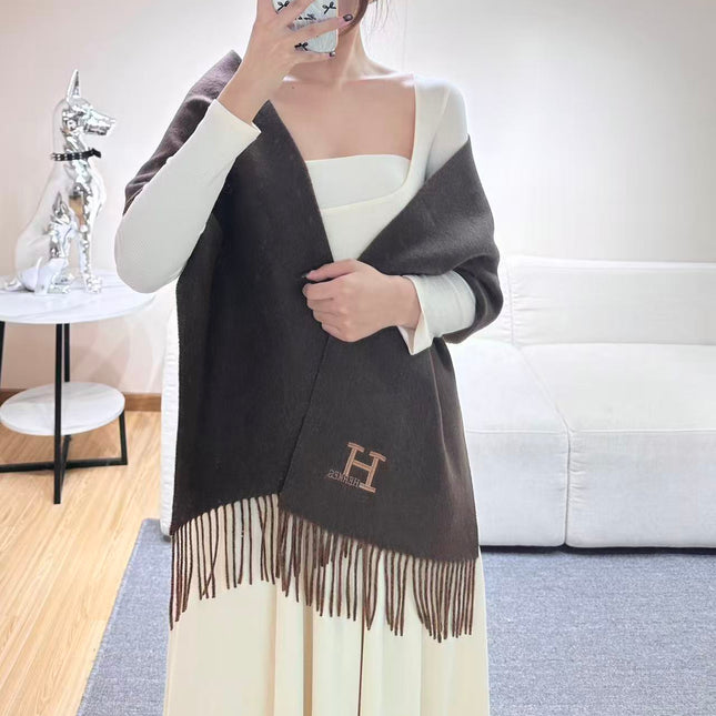 HERMES 25S SCARF 190 IN CASHMERE 986000