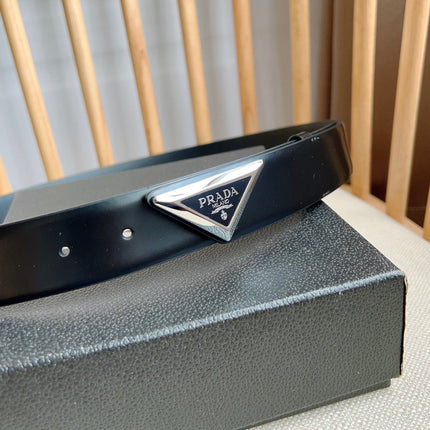 PRADA 25S BELT 33 MM IN BLACK CALFSKIN 551859