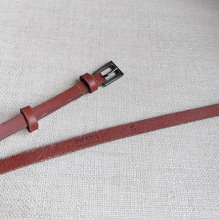 PRADA 25S BELT 10 MM IN REDDISH BROWN CALFSKIN 598368