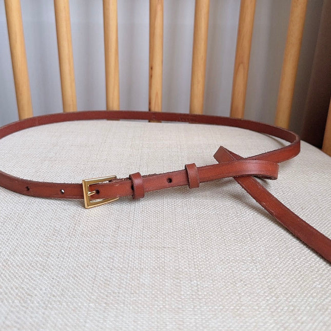 PRADA 25S BELT 10 MM IN REDDISH BROWN CALFSKIN 598369