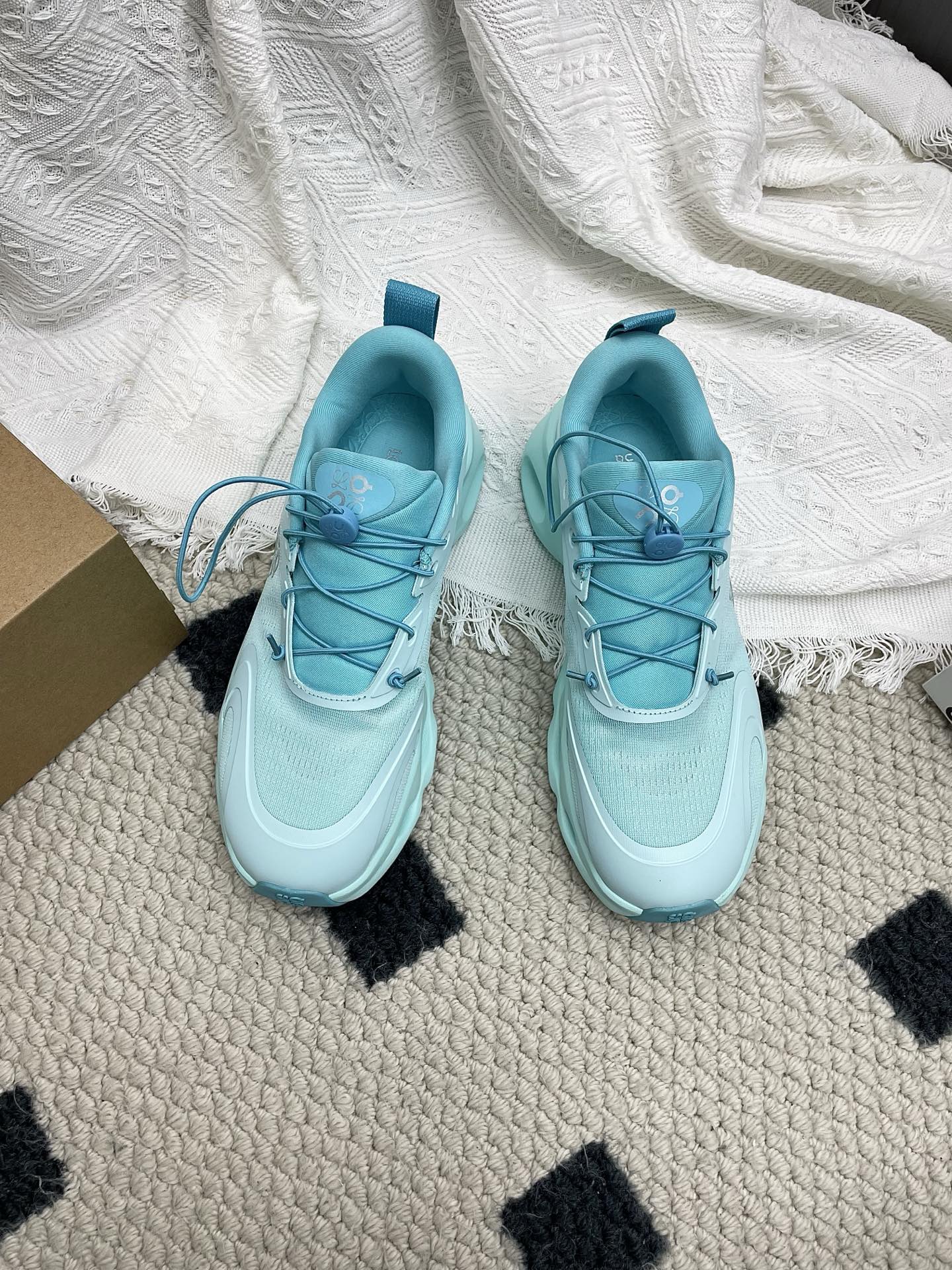 LOEWE 26S CLOUDSOLO SNEAKERS IN AQUA BLUE RECYCLED POLYESTER