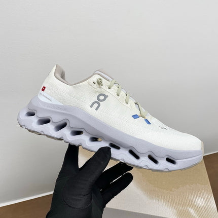 LOEWE 26S CLOUDTILT SNEAKER IN WHITE AND LIGHT GRAY RECYCLED POLYESTER