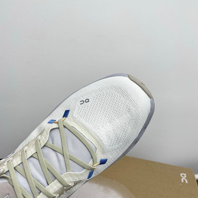 LOEWE 26S CLOUDTILT SNEAKER IN WHITE AND LIGHT GRAY RECYCLED POLYESTER