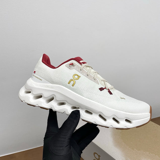 LOEWE 26S CLOUDTILT SNEAKER IN WHITE AND RED RECYCLED POLYESTER