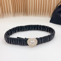 CC ELASTIC 30 MM BELT HEART BUCKLE IN BLACK CALFSKIN GOLD HARDWARE ATTACH RHINSTONES