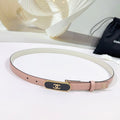 CC BELT 20 MM IN PEACHY PINK CALFSKIN WITH GOLD MIX BLACK METAL BUCKLE