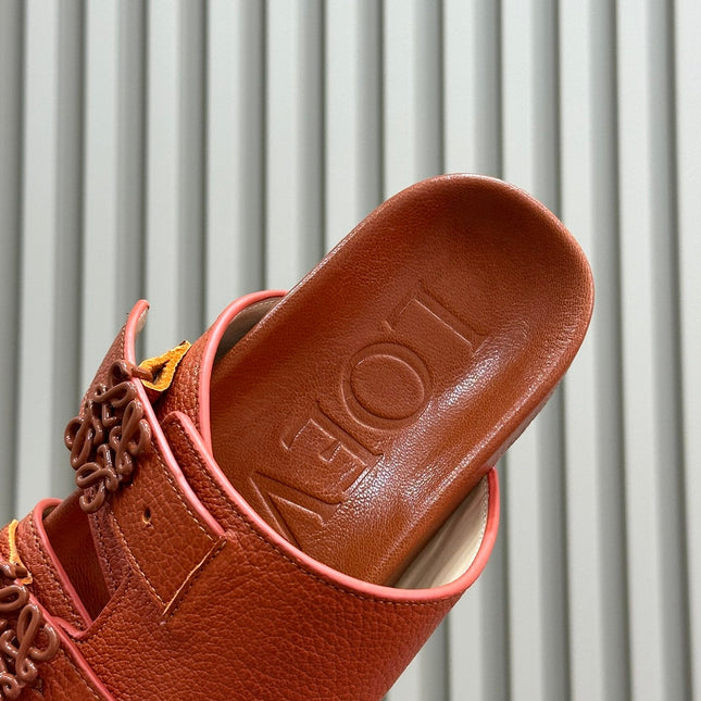 LOEWE 26S EASE SLIDE IN ORANGE CALFSKIN