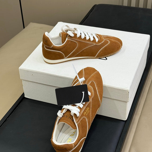 PRADA 25S SNEAKER IN BROWN SUEDE STYLE 8