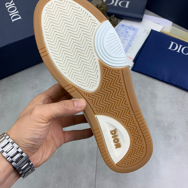 CD HOMME SNEAKERS IVORY CALFSKIN AND SUEDE
