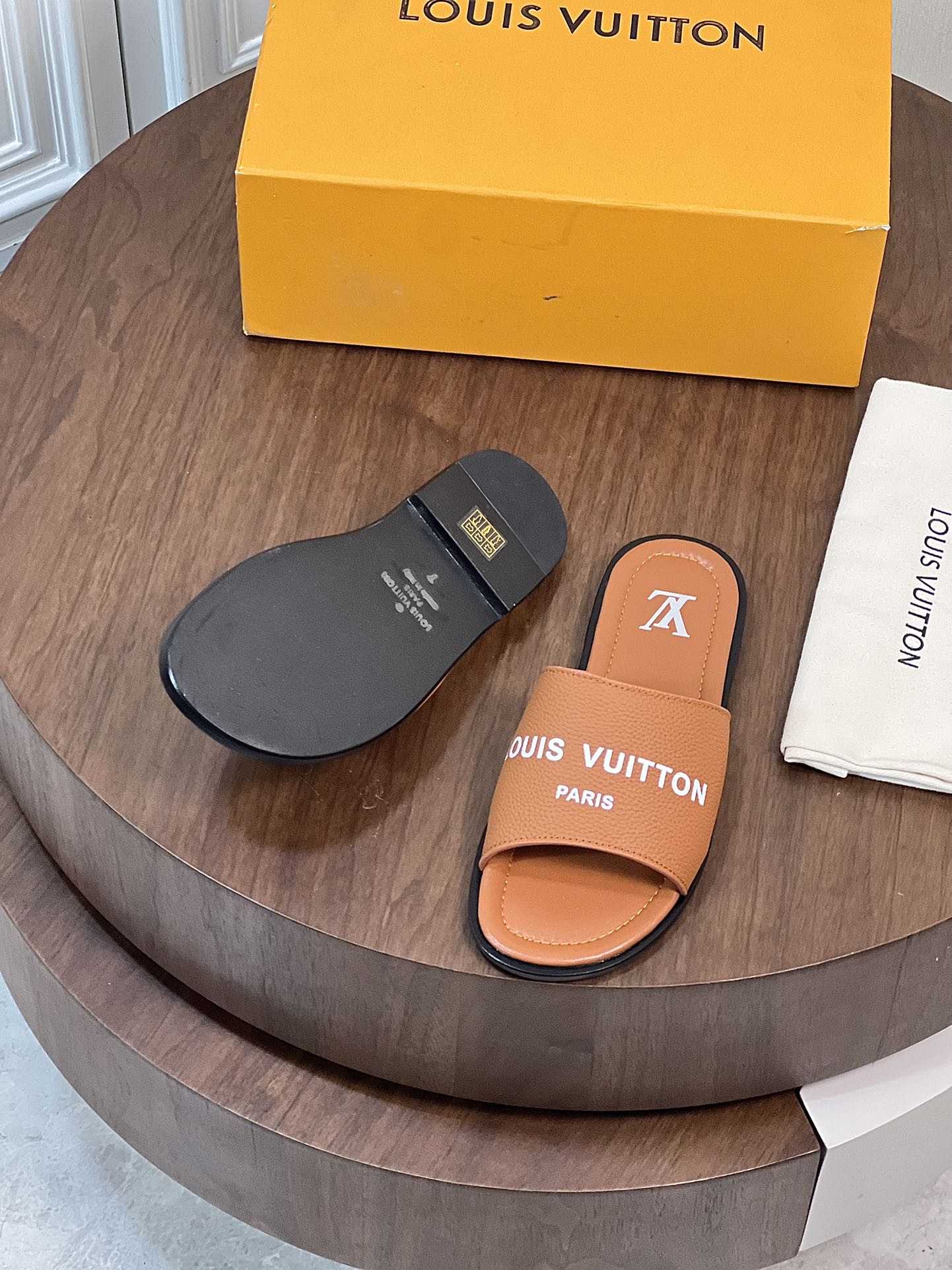 LV OASIS MULE CARROT ORANGE CALFSKIN