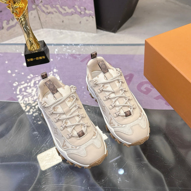LV 26S RUSH XPLORER SNEAKER IN BEIGE MONOGRAM SUEDE