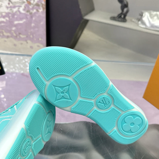 LV 26S SKATE SNEAKERS IN TIFFANY BLUE MESH TRANSLUCENT SOLE