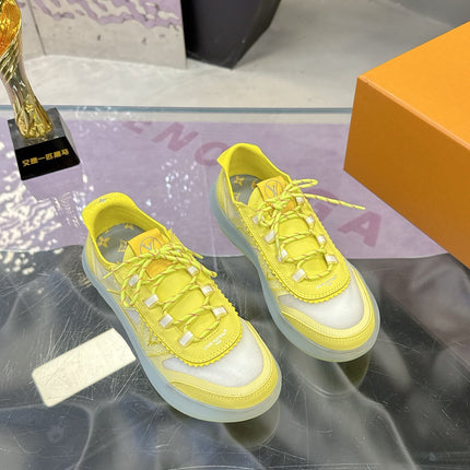 LV 26S SKATE SNEAKERS IN YELLOW MESH TRANSLUCENT SOLE