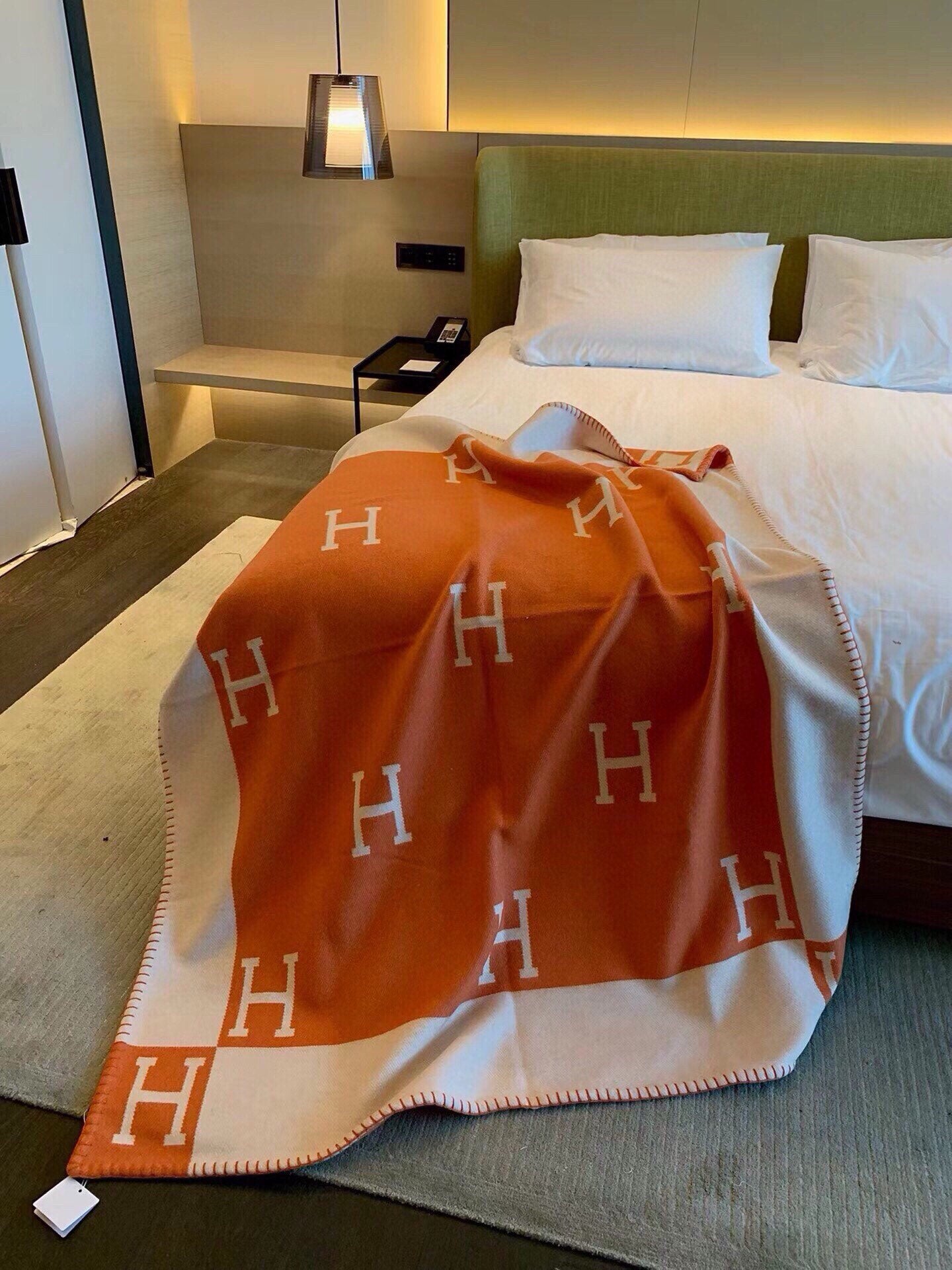 TIGRE BAYADERE BLANAVALON III THROW BLANKET IN SPANISH ORANGE CASHMERE 407145