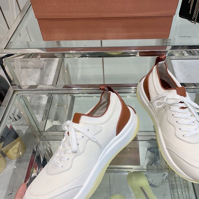 SNEAKER IN WHITE CANVAS MIX SUEDE WITH LAMBSKIN