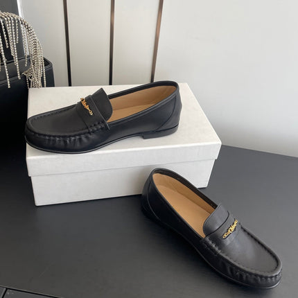 CHLOÉ 26S LOAFERS IN BLACK CALFSKIN