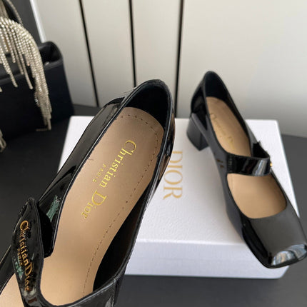 DIOR 26S MARY JANE 45 MM IN BLACK GLOSSY CALFSKIN