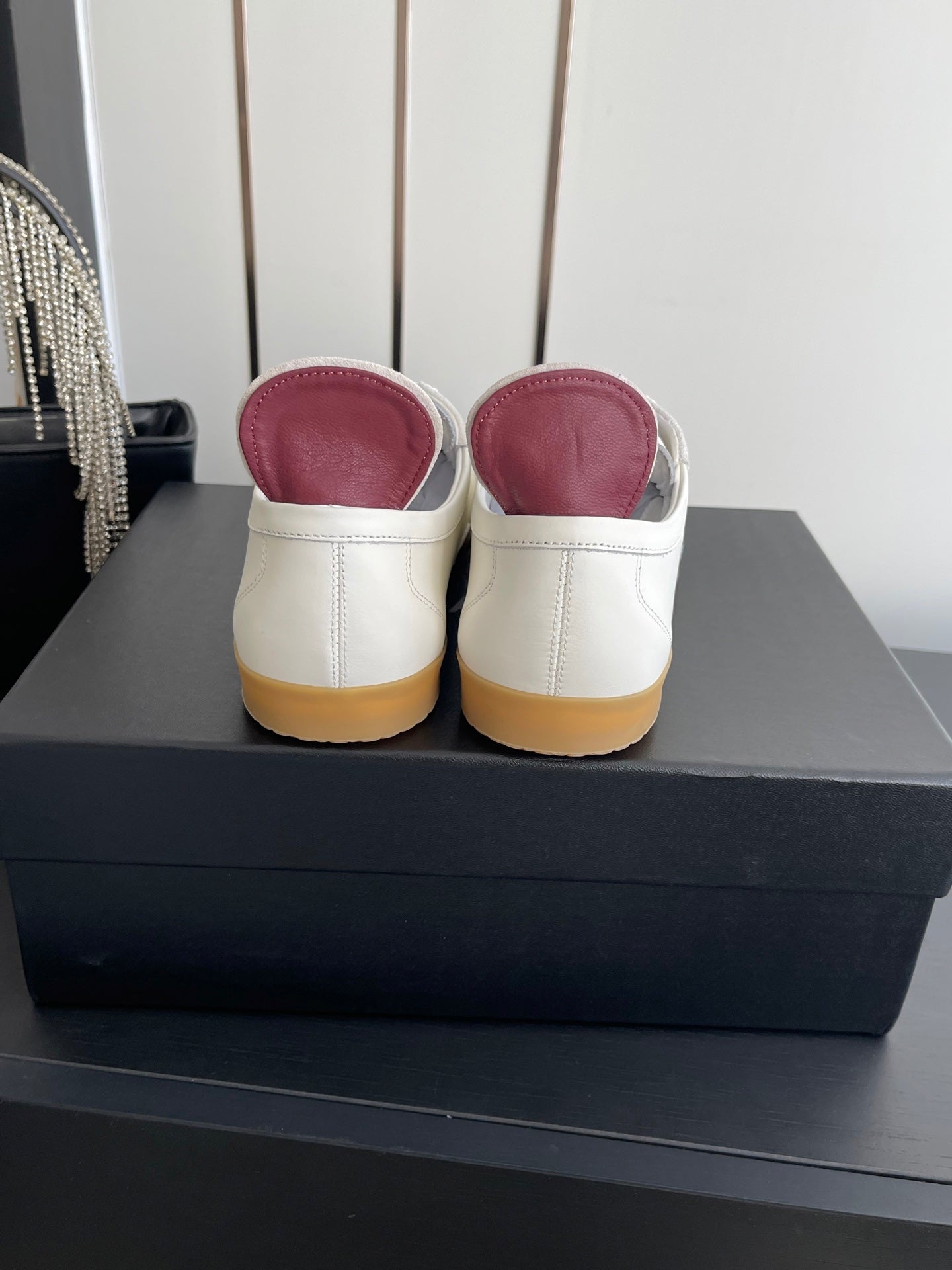 LOW-TOP SNEAKERS IN BLACK AND WHITE CALFSKIN MIX SUEDE