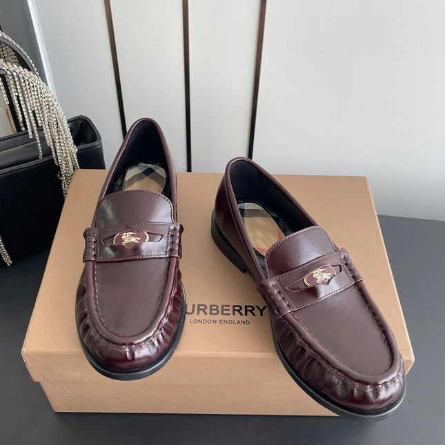 BURBERRY 26S LOAFERS IN DARK BROWN CALFSKIN