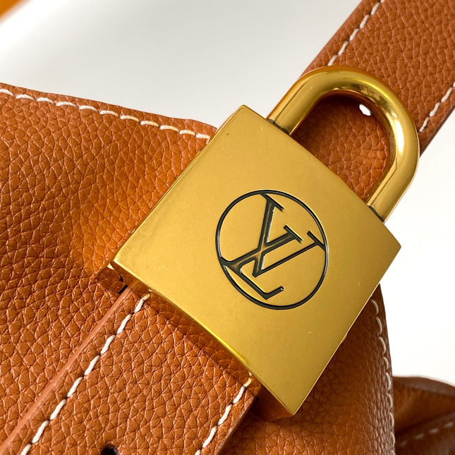 LV 25S LOW KEY HOBO BAG 28 CM IN BURNT ORANGE CALFSKIN