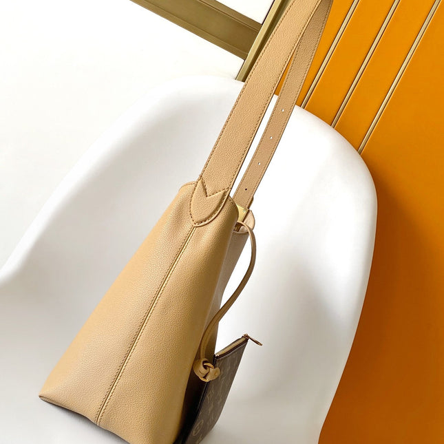 LV 25S LOW KEY HOBO BAG 35 CM IN BEIGE CALFSKIN