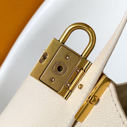 LV 25S LOW KEY HOBO BAG 28 CM IN CREAM WHITE CALFSKIN