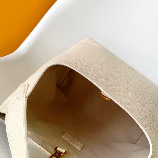 LV 25S LOW KEY HOBO BAG 28 CM IN CREAM WHITE CALFSKIN