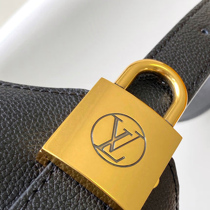 LV 25S LOW KEY HOBO BAG 35 CM IN BLACK CALFSKIN