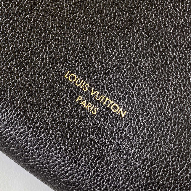 LV 25S LOW KEY HOBO BAG 28 CM IN BLACK CALFSKIN