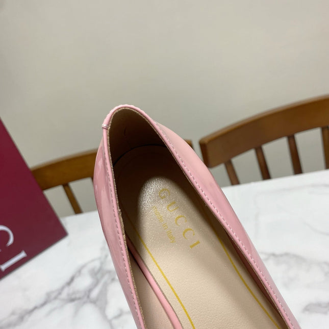 GUCCI 26S HORSEBIT BALLET FLATS IN PINK CALFSKIN