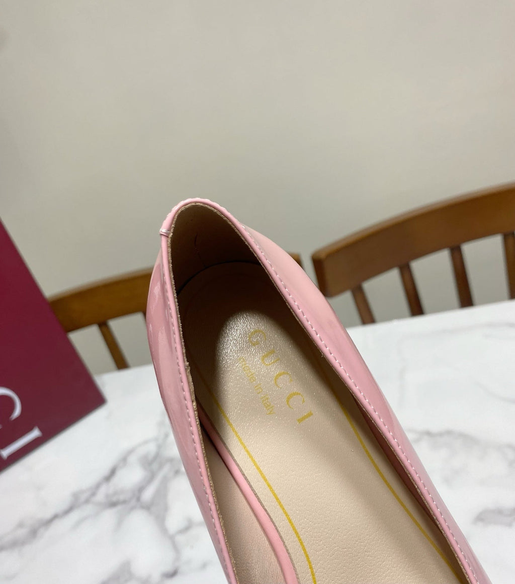 GUCCI 26S HORSEBIT BALLET FLATS IN PINK CALFSKIN