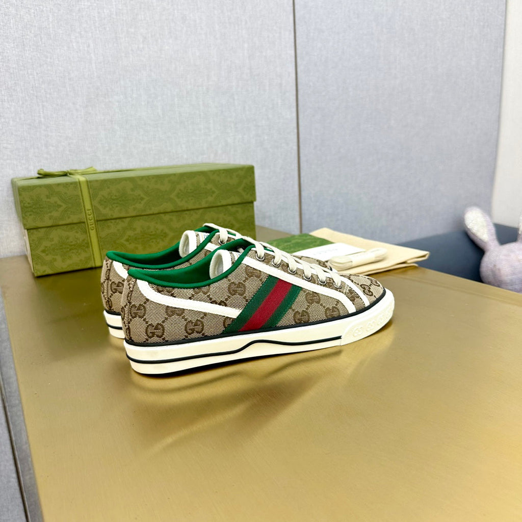 GG TENNIS 1977 TRAINER LIGHT BROWN CANVAS WITH BLACK TRIM