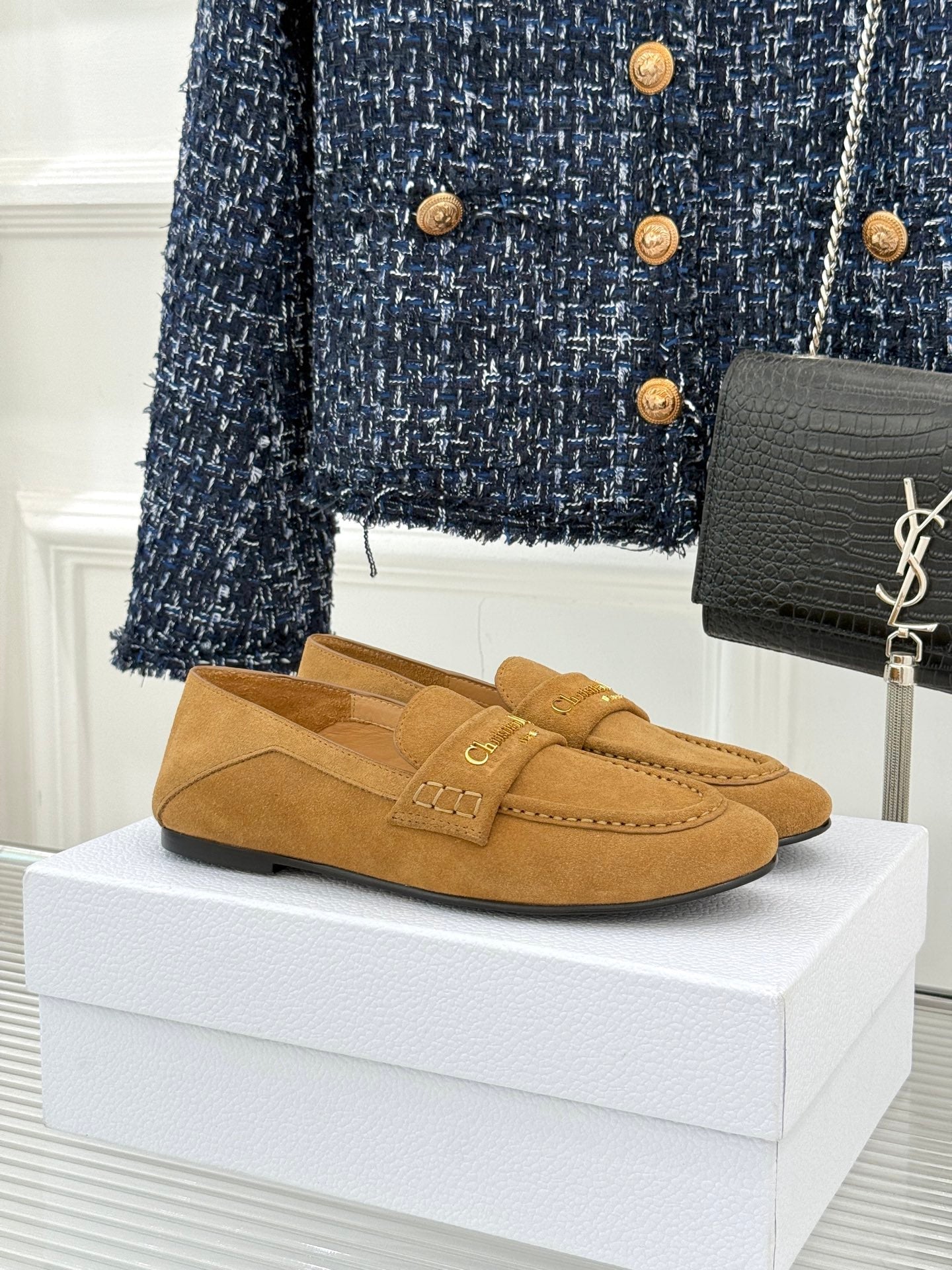 DIOR LOAFER 25S IN LIGHT BROWN SUEDE