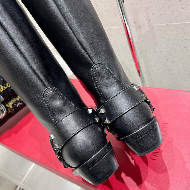 VALENTINO 25S KNEE-HIGH BOOTS IN BLACK CALFSKIN STYLE 1