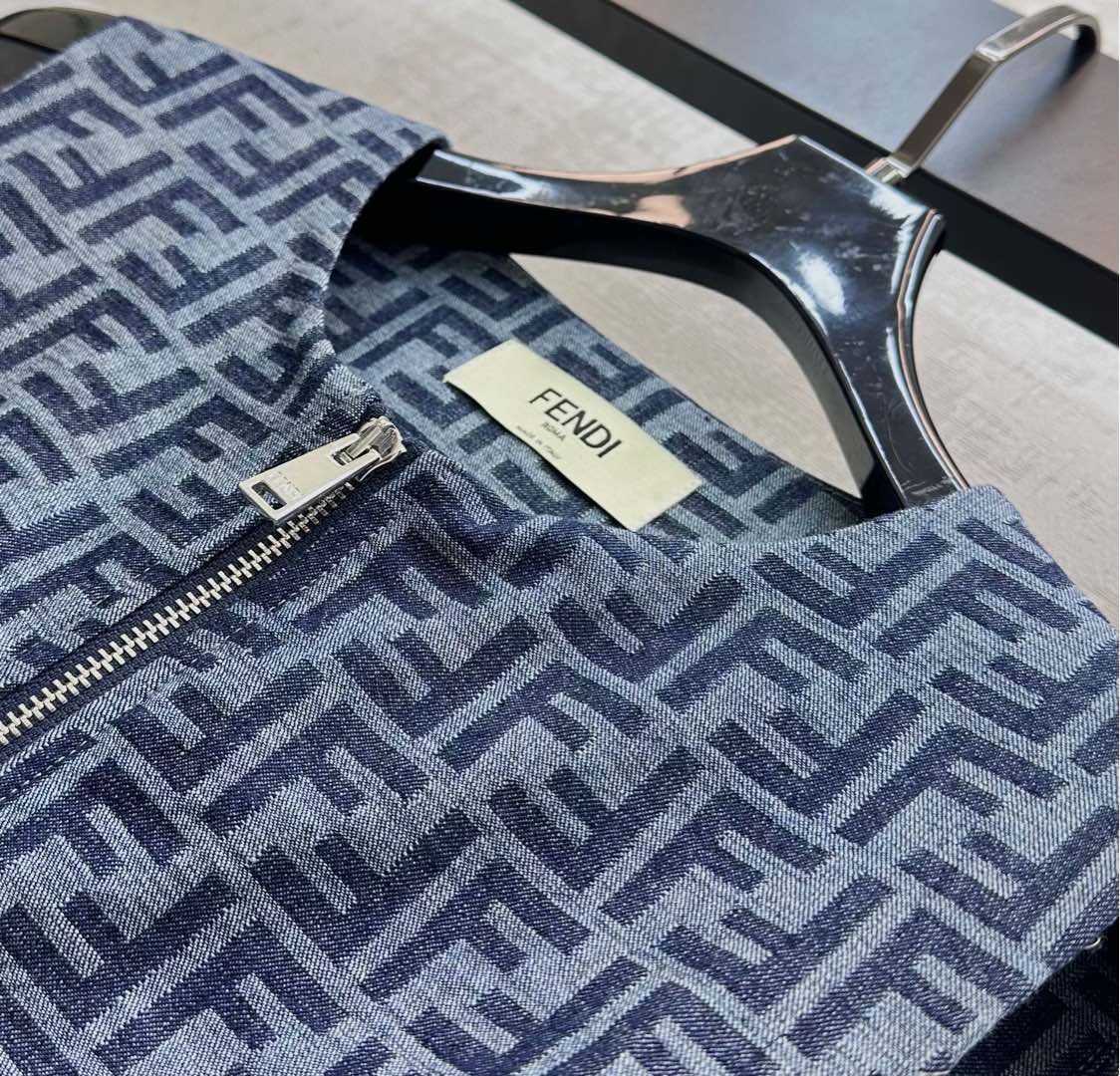 FEND 25S VEST DRESS DENIM JACQUARD 264599