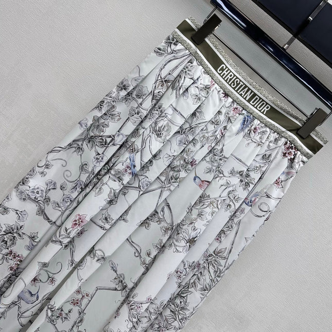 DIOR 26S FLORAL SILK SKIRT 1195