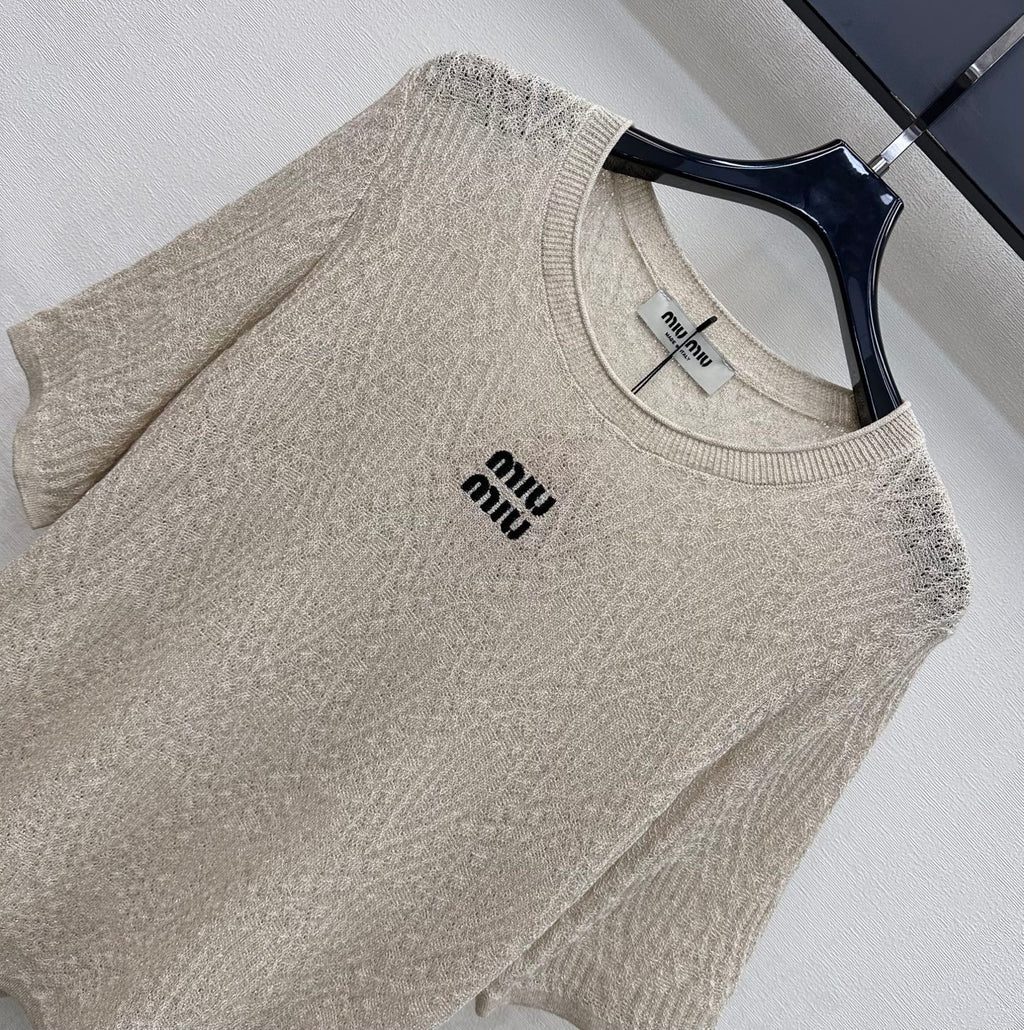 MIUMIU 26S CREWNECK KNIT TOP 1224