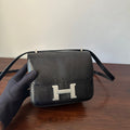 CONSTANCE 18 BLACK LIZARD SILVER HARDWARE