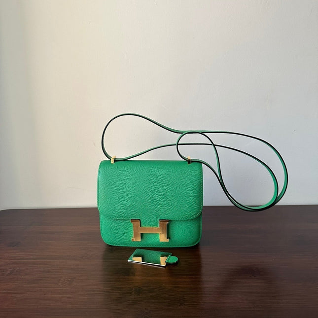 CONSTANCE 18 GREEN EPSOM GOLD HARDWARE