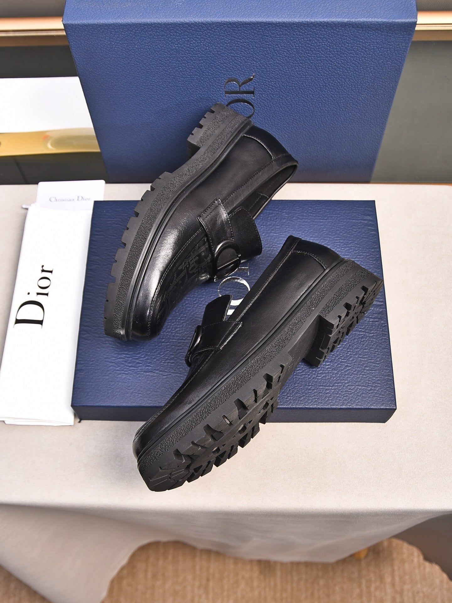 CD SYMBOL EXPLORER LOAFER BLACK MONOGRAM CALFSKIN