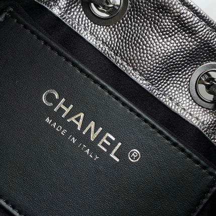 CHANEL 25S HOBO BAG 22 IN LILAC SILVER METALLIC CAVIAR