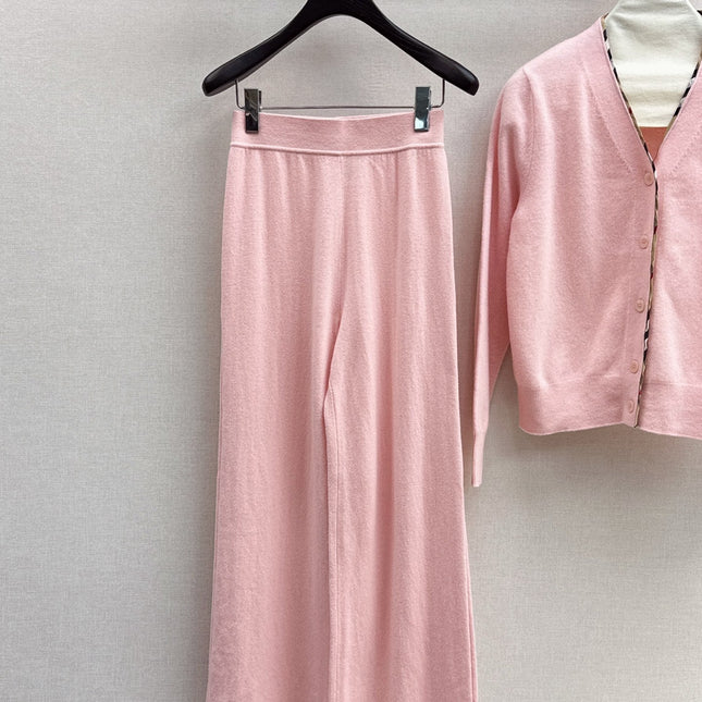 BURBERRY 25S CARDIGAN AND STRAIGHT-LEG PANTS SET 098