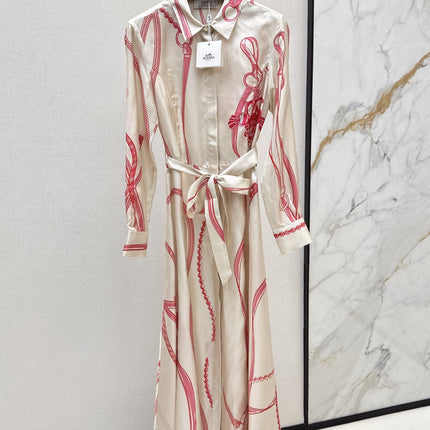 HERMES 25S LONG SILK DRESS 134