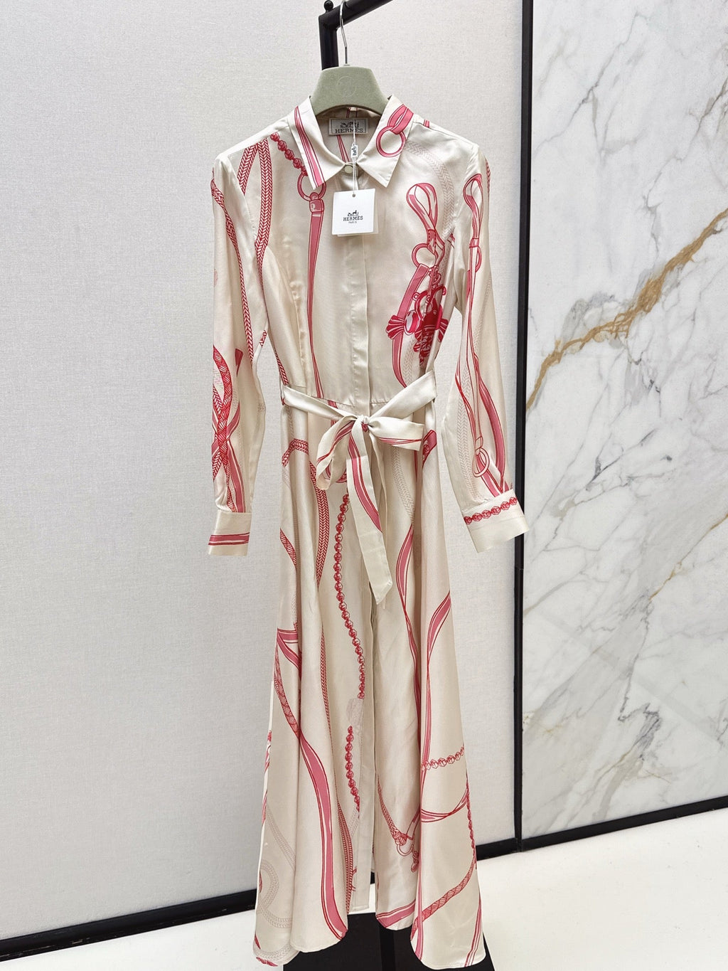 HERMES 25S LONG SILK DRESS 134
