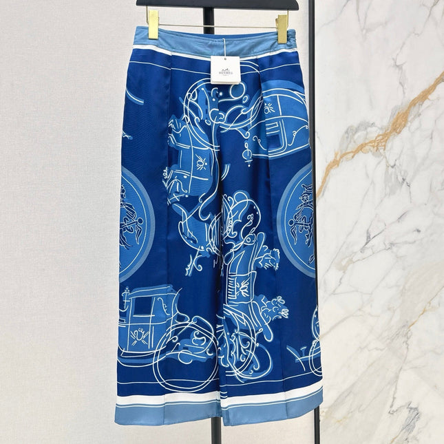 HERMES 25S WIDE‑LEG STRAIGHT PANTS 424