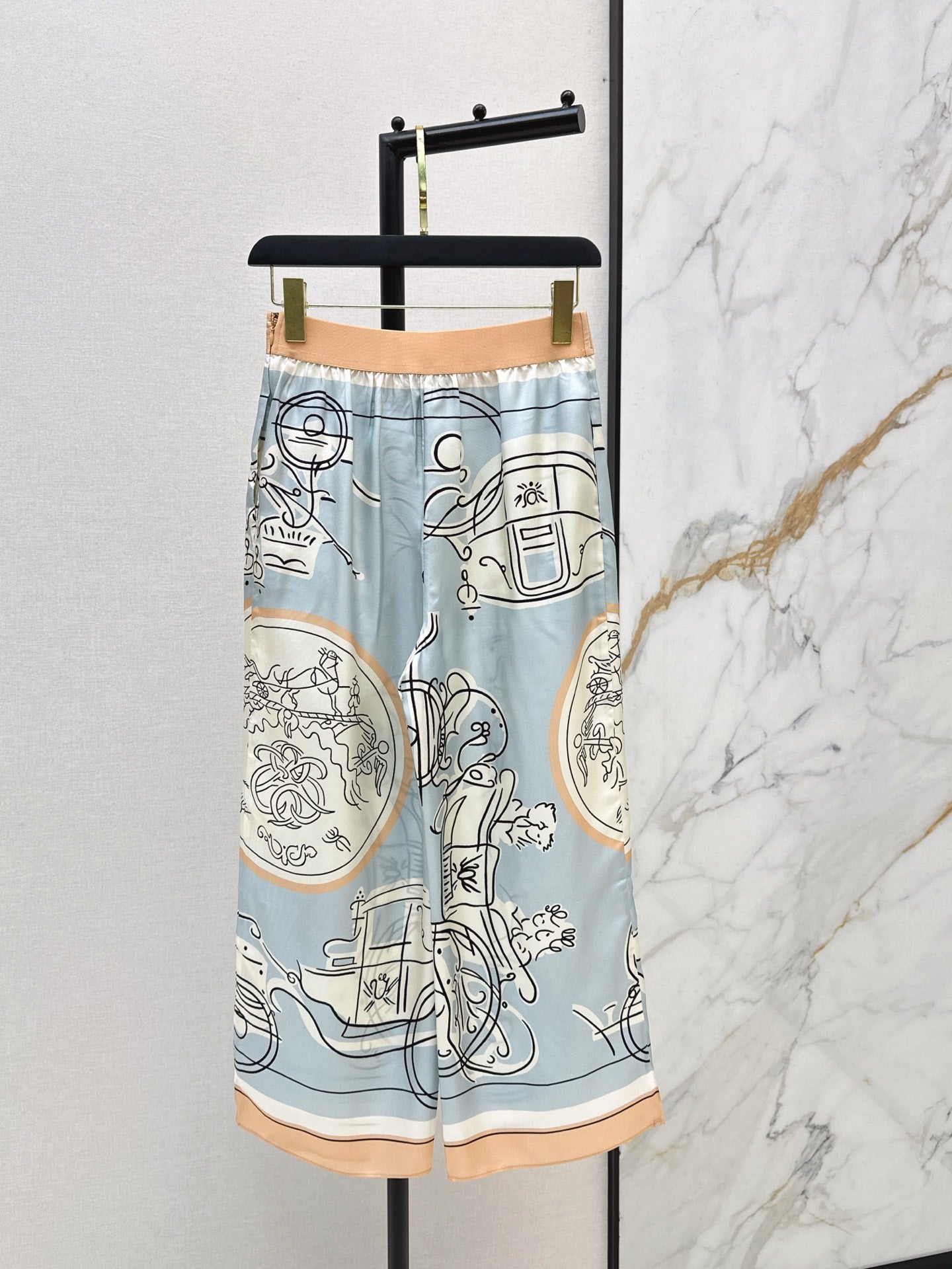 HERMES 25S WIDE‑LEG STRAIGHT PANTS 425