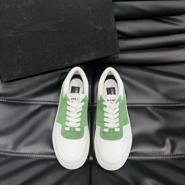 CC SNEAKERS TRAINERS GREEN SUEDE LEATHER