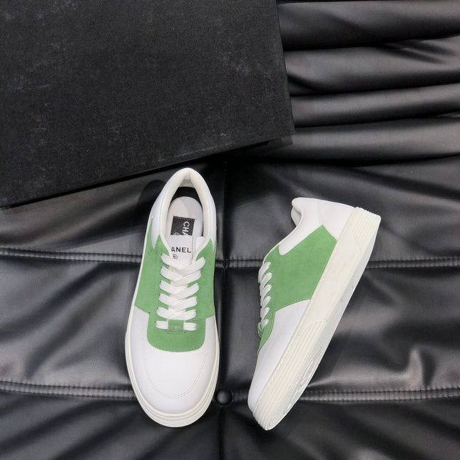 CC SNEAKERS TRAINERS GREEN SUEDE LEATHER