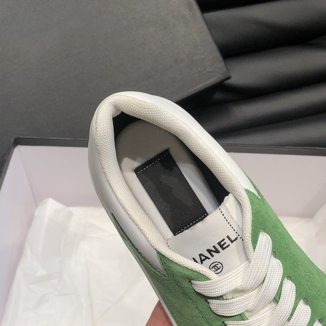 CC SNEAKERS TRAINERS GREEN SUEDE LEATHER